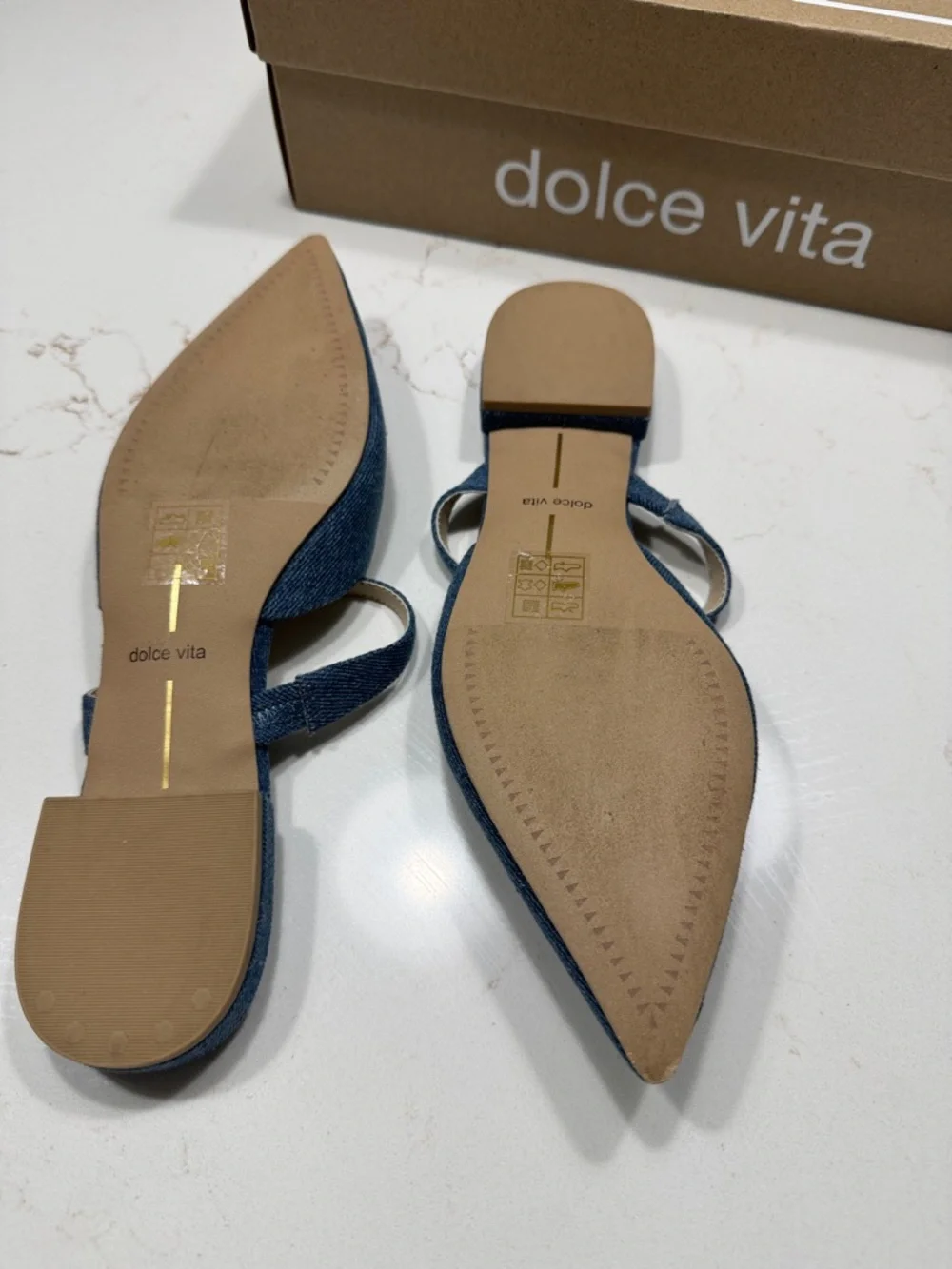 Dolce Vita Denim Blue Kanika Pointed Toe Mule - Picture 4 of 6